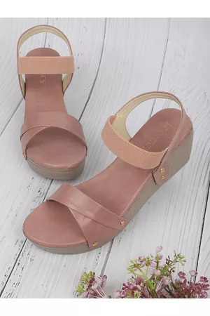 ICONICS Women Pink Wedge Sandals