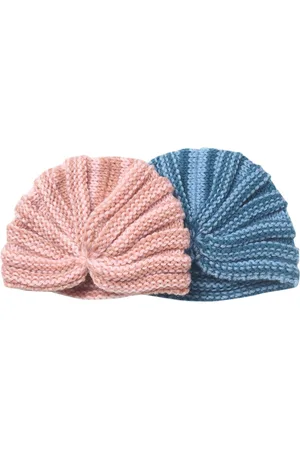 EL REGALO Unisex Kids Pink & Blue Pack of 2 Beanie Caps