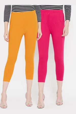 Tulsattva Women Pack Of 2 Solid Three-Fourth Length Leggings