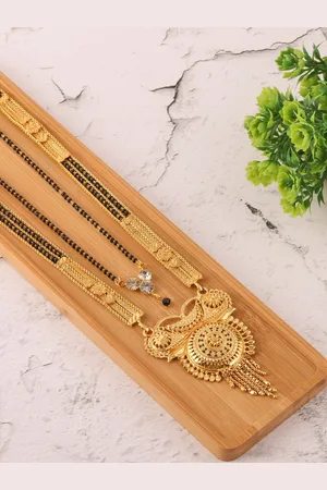 Brandsoon Women Black Gold-Plated Mangalsutra