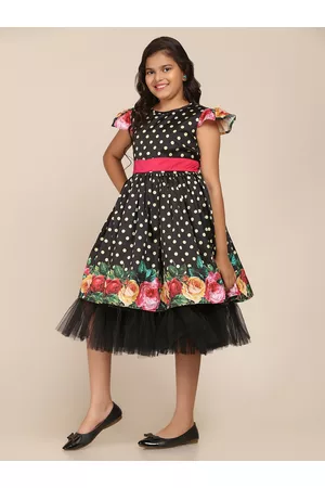 Bhama Black & White Floral Midi Dress