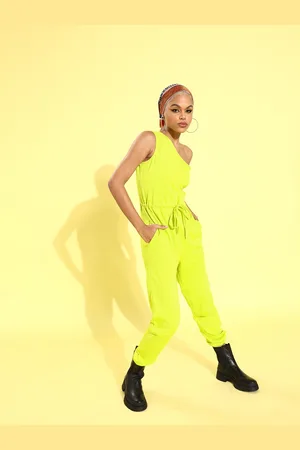 ATHENA Women Attractive Lime Green Sleek Jumpsuit