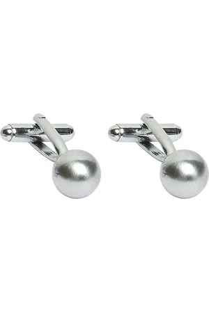 Calvadoss Silver-Toned Solid Cufflinks