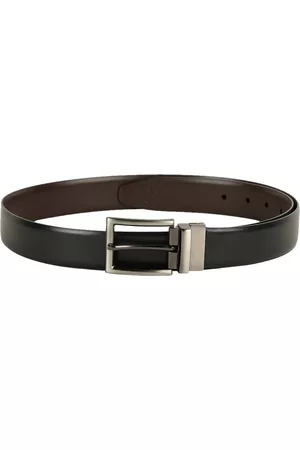 ZEVORA Men Black & Brown Solid Reversible Belt
