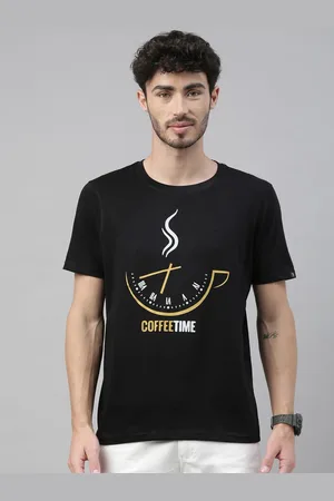 Bushirt Men Black Printed Round Neck T-shirt