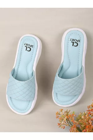 Carlton London Women Blue & White Sliders