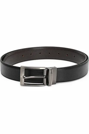 thickskin Men Black Textured Reversible Formal Belt