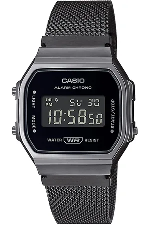 Casio Vintage A168WEMB-1BDF Black Digital Dial Silver Stainless Steel Band D259