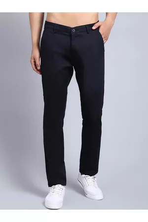 Rodamo Men Navy Blue Slim Fit Chinos Trousers