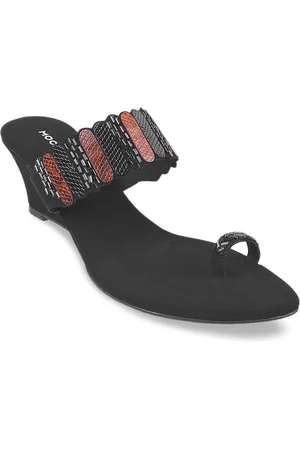 All Things Mochi Women Black Printed Heels