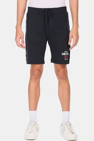 Ralph Lauren Men Navy Blue Typography Printed Cotton Regular Shorts