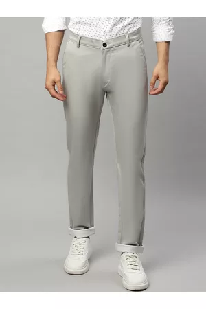 Rodamo Men Grey Slim Fit Trousers