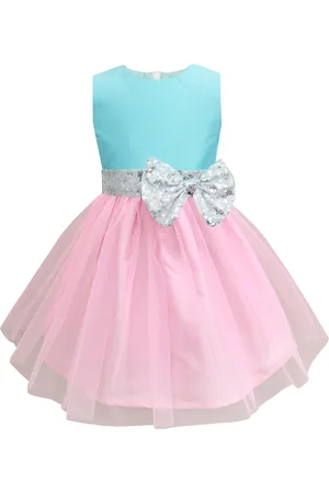 A.T.U.N. A T U N Girls Pink Party Bow Dress
