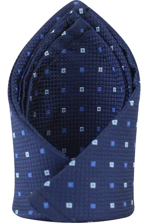 KOVOVE Men Blue Self-Design Pocket Square