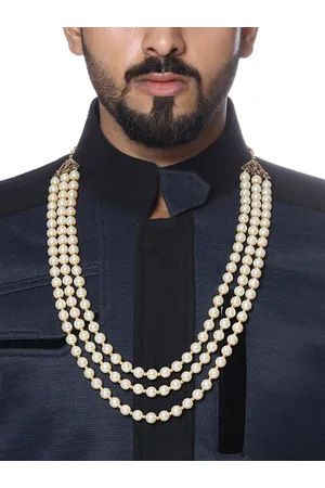 Yellow Chimes Men Gold-Toned & White Brass Gold-Plated Necklace