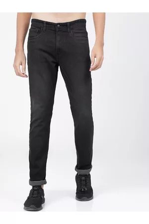 LocoMotive Men Black Slim Fit Mid-Rise Clean Look Stretchable Jeans