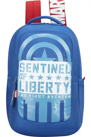 Skybags Rucksacks - Unisex Kids Blue & Red Typography Backpack