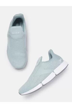 Reebok Women Green Woven Design Daily Fit DMX Slip On Walking Sneakers