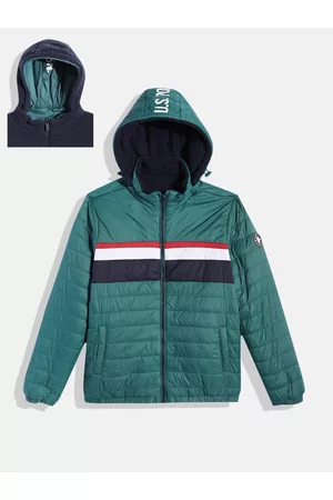 Ralph Lauren Boys Green & Navy Blue Reversible Puffer Jacket
