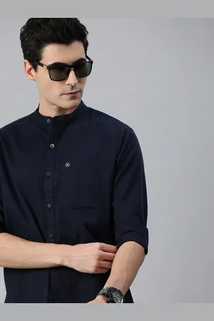 WROGN Men Navy Blue Slim Fit Casual Shirt