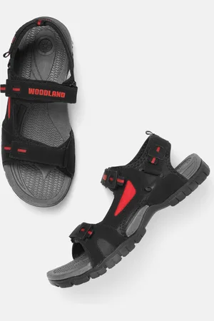 Woodland Men Black Solid Sports Sandals