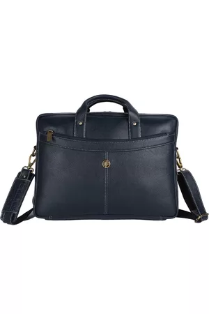HAMMONDS FLYCATCHER Men Blue Leather Laptop Bag
