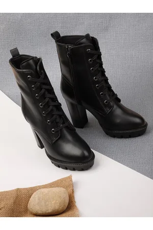 Elle Women Black Solid Cowboy Boots