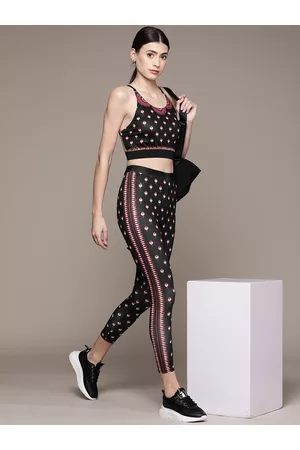 Label Ritu Kumar Women Black & Red Printed Athleisure Track Suit