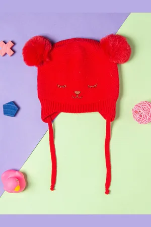 Baby Moo Unisex Kids Red Baseball Wool Cap
