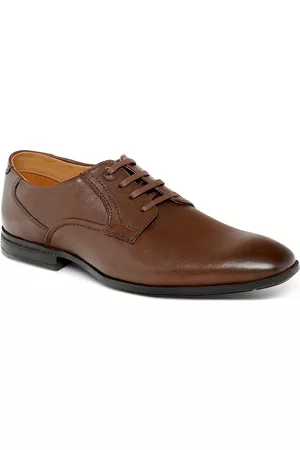 Ruosh Men Tan Brown Soild Leather Formal Shoes