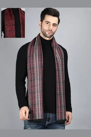 Alvaro Castagnino Men Red & Black Animal Print Reversible Muffler