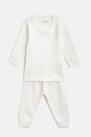 BodyCare Kids Off-White Solid Anti Bacterial Thermal Set