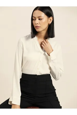Invictus Women Off White Regular Fit Casual Shirt