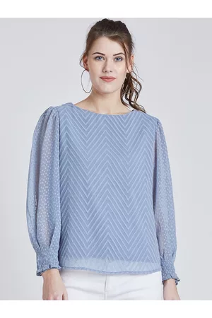 marie claire Women Blue Self Design Top