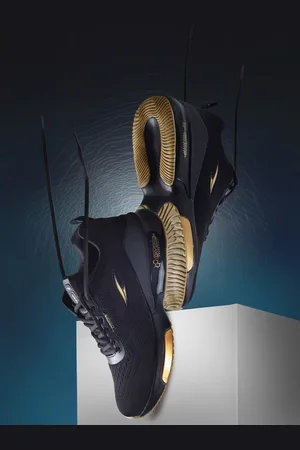 ASIAN Men Black Mesh Running Non-Marking Shoes