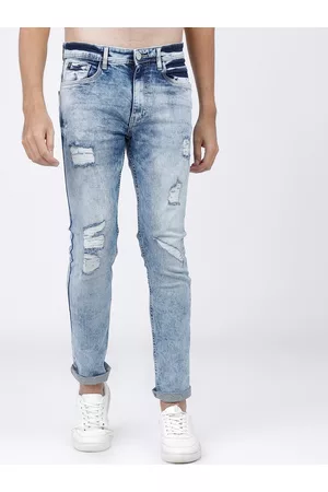 LocoMotive Men Blue Slim Fit Mid-Rise Mildly Distressed Stretchable Jeans