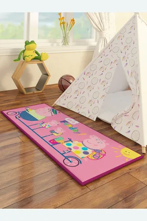 Athom Trendz Kids Pink & Yellow Cartoon Characters Printed Floor Runner