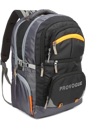 Provogue Unisex Black & Grey Colourblocked Backpack with Reflective Strip
