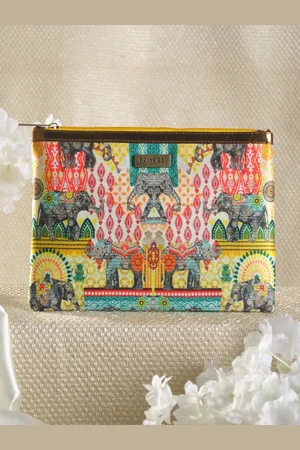 Priyaasi Women Multicoloured Printed Zipper Pouch Handheld Bag