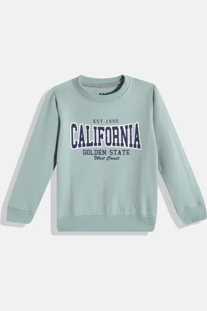 HERE&NOW Boys Green Typography Print Sweatshirt