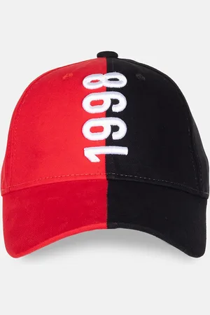 Status Quo Men Red & Black Embroidered Baseball Cap