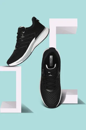 JQR Men VISIT Black Mesh Running Shoes