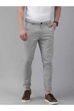 Roadster Men Grey Slim Fit Chinos