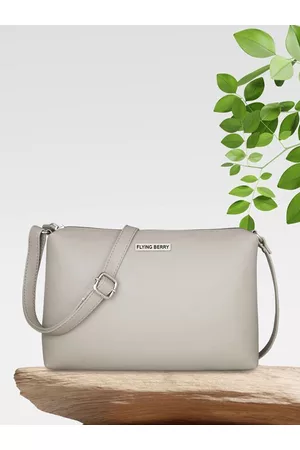 FLYING BERRY Grey Structured Shoulder Bag