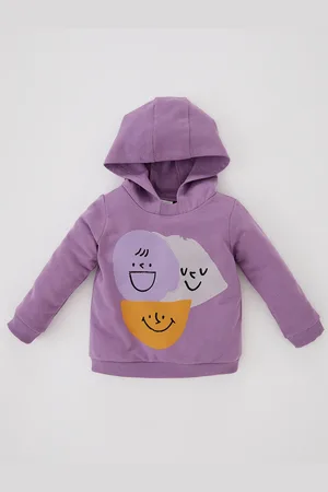 DeFacto Boys Lavender Printed Cotton Sweatshirt