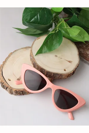 Criba Unisex Black Lens & Pink Cateye Sunglasses with UV Protected Lens