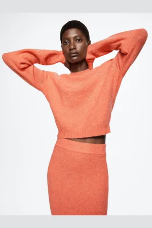 MANGO Women Peach-Coloured Sustainable Pullover