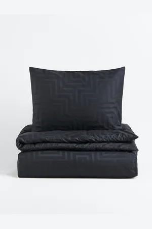 H&M Grey Cotton Sateen Single Duvet Cover Set