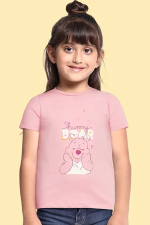 Allen Solly Girls Pink Winnie The Pooh Printed Pure Cotton T-shirt