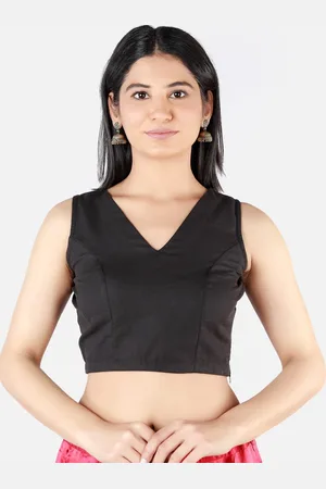 Llajja Women Black Solid Sustainable Saree Blouse